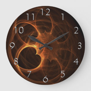 Flaming Heart Coil Large Clock