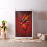 Flaming heart.  fabric