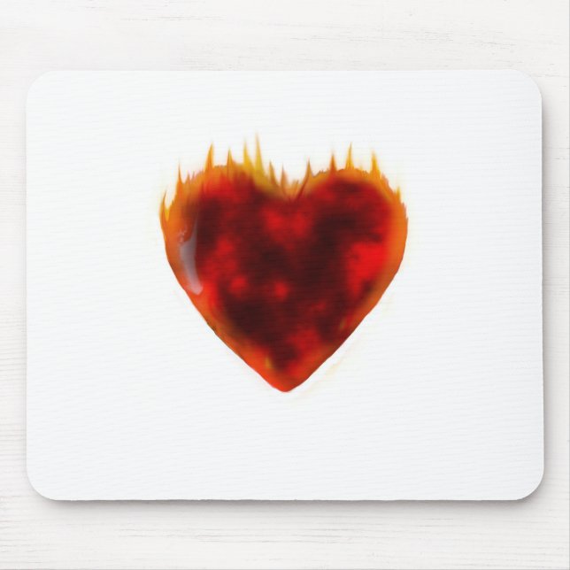 Flaming Heart Mouse Pad (Front)