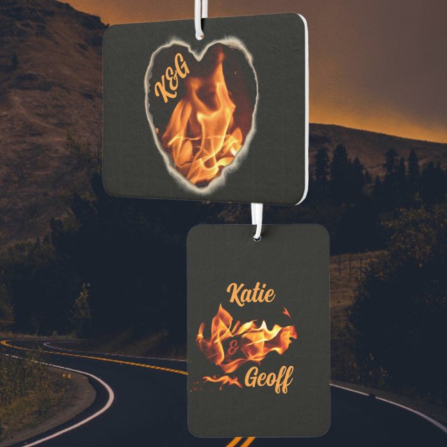 Flaming Heart of Fire Initials & Names Air Freshener (Creator Uploaded)
