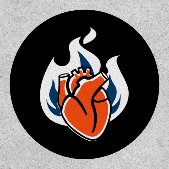 Flaming Heart Orange Crush Patch (Front)