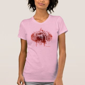 Flaming Heart & Wings RedONpink T-Shirt