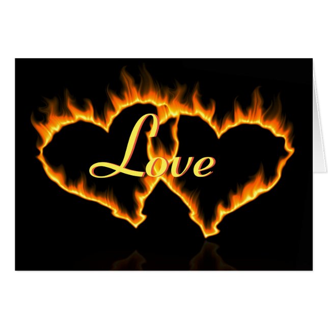 Flaming Hearts Cards (Front Horizontal)