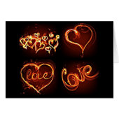 Flaming Hearts of Love Card (Front Horizontal)