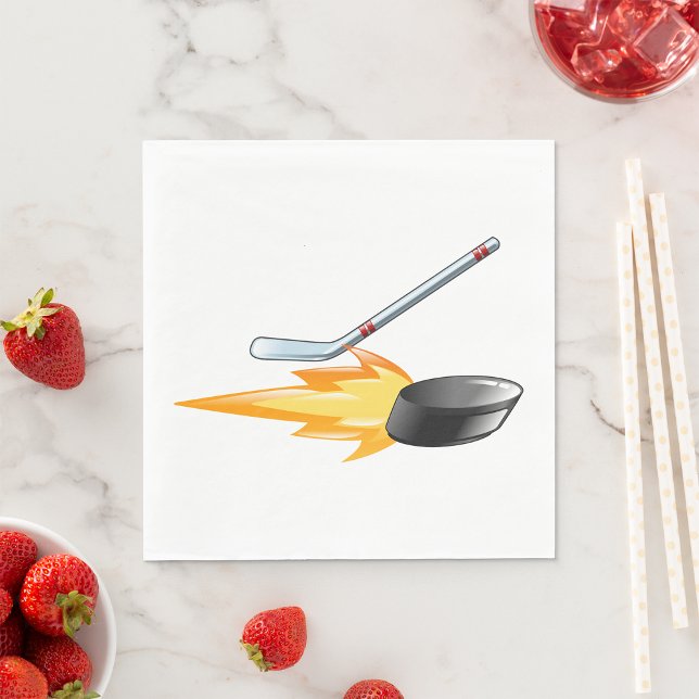 Flaming Hockey Puck Napkins (Creator Uploaded)