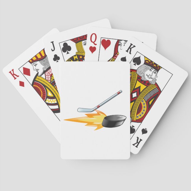 Flaming Hockey Puck Poker Cards (Back)