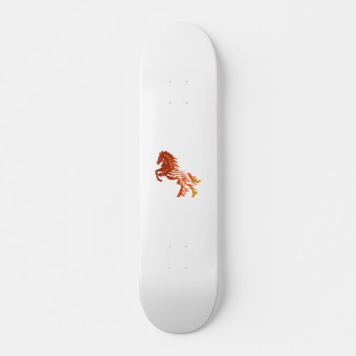Flaming horse _ Choose background color Skateboard