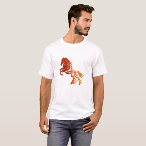 Flaming horse _ Choose background color T_Shirt