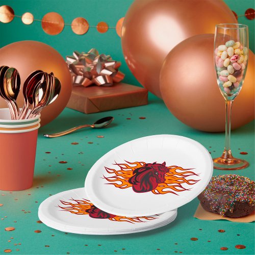 Flaming Horse Paper Plates