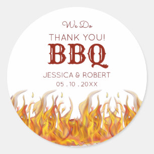 Flaming Hot BBQ  Classic Round Sticker