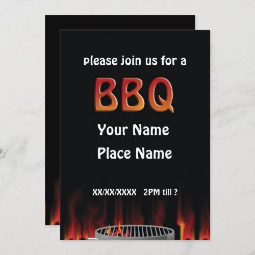 Flaming Hot BBQ Invitation