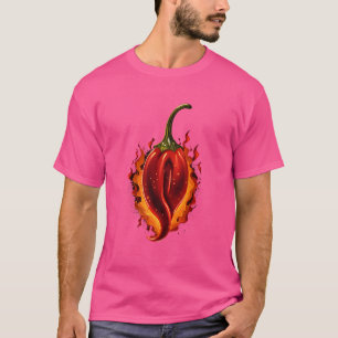 Flaming Hot Chili Spicy Pepper Food Spice Chillis T-Shirt