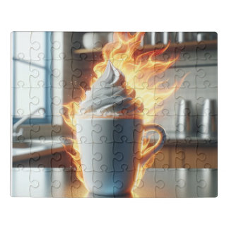 Flaming Hot Chocolate | Cozy Kitchen Fire Drink   Jigsaw Puzzle