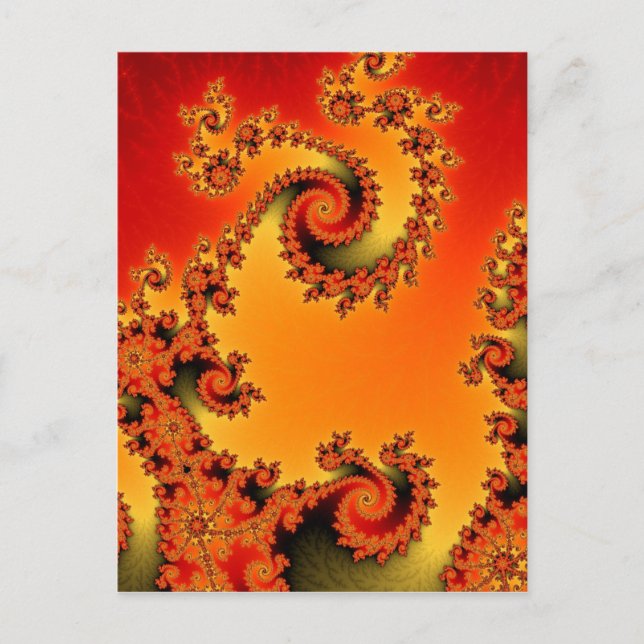 Flaming Hot Double Spiral Postcard (Front)