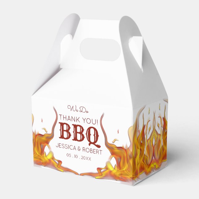 Flaming Hot Fire BBQ Grill Party Favor Boxes (Front Side)