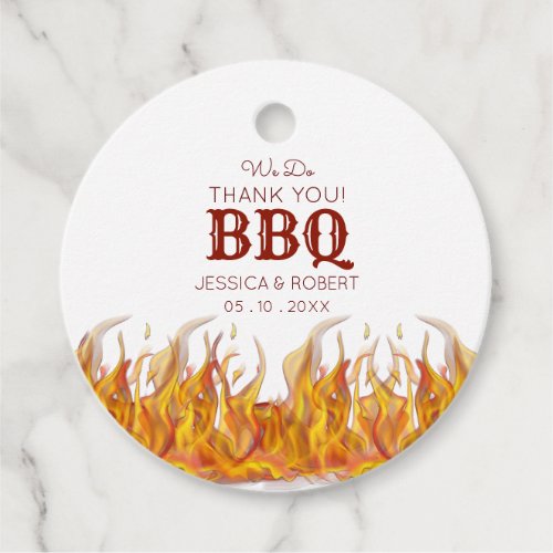 Flaming Hot Fire BBQ Grill Party Favor Tags