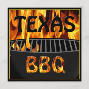 Flaming Hot Texas BBQ Grill Invitation