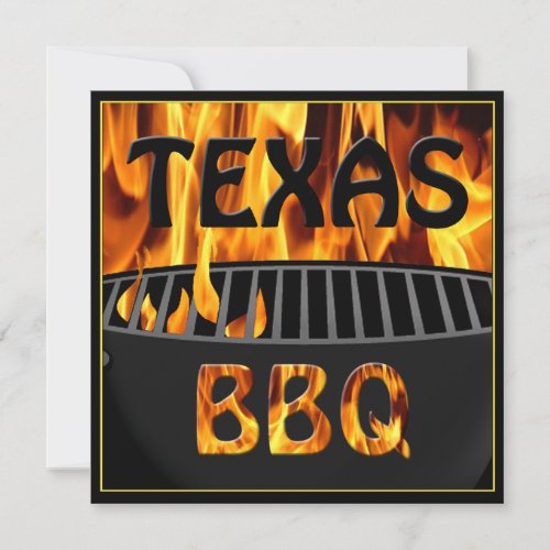 Flaming Hot Texas BBQ Grill Invitation