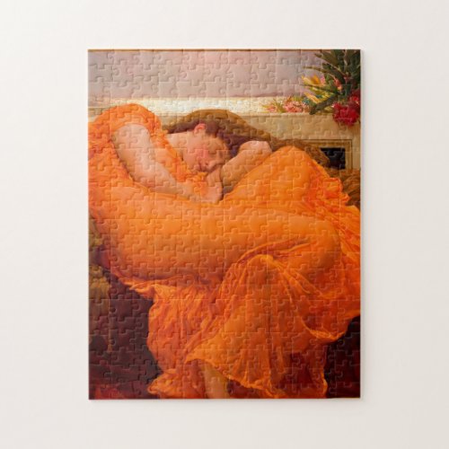 Flaming June 1895 by Lord Frederic Leighton Jigsaw Puzzle