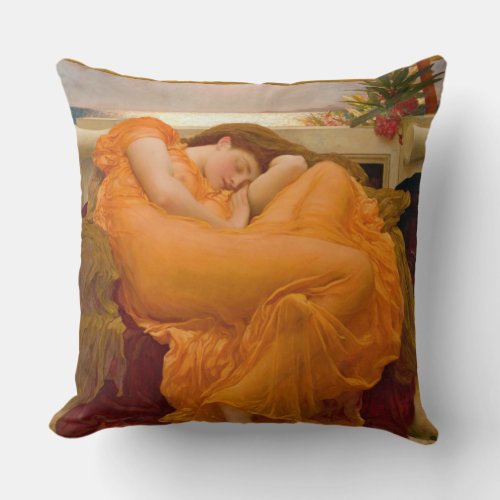 Flaming June 1895 Throw Pillow