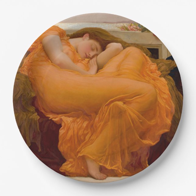 Flaming June (by Frederic Leighton) Paper Plates (Front)