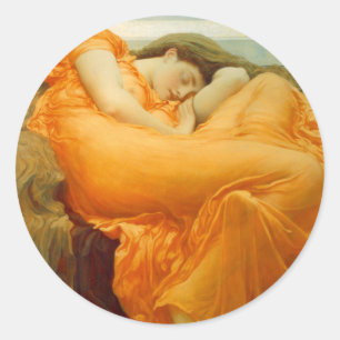 Flaming June by Frederick Leighton Classic Round Sticker