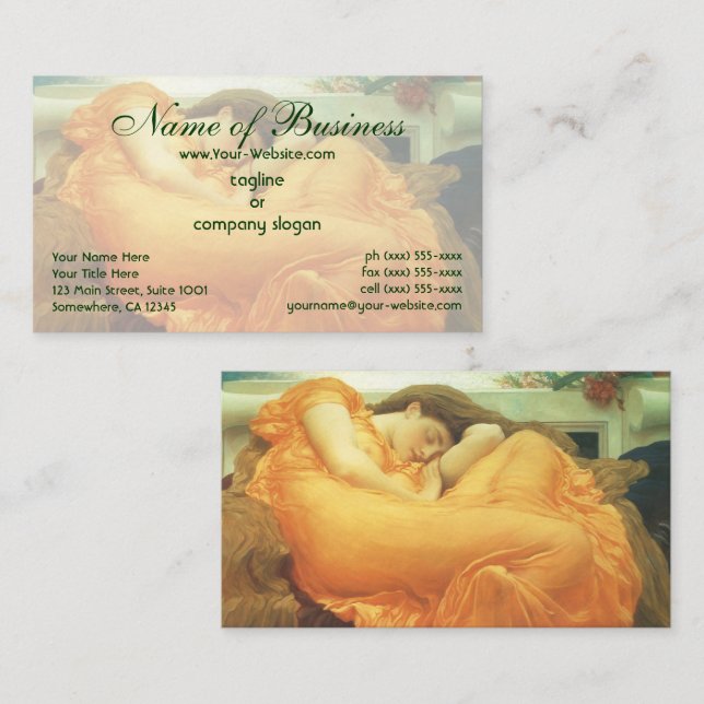Flaming June by Lord Frederic Leighton Business Card (Front/Back)