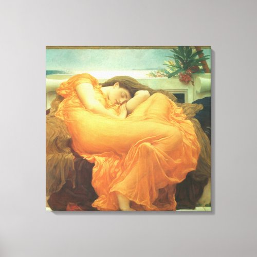 Flaming June by Lord Frederic Leighton Canvas Print