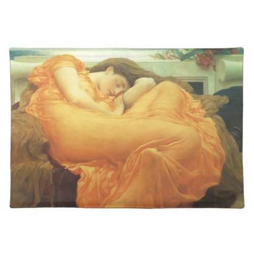 Flaming June by Lord Frederic Leighton Cloth Placemat