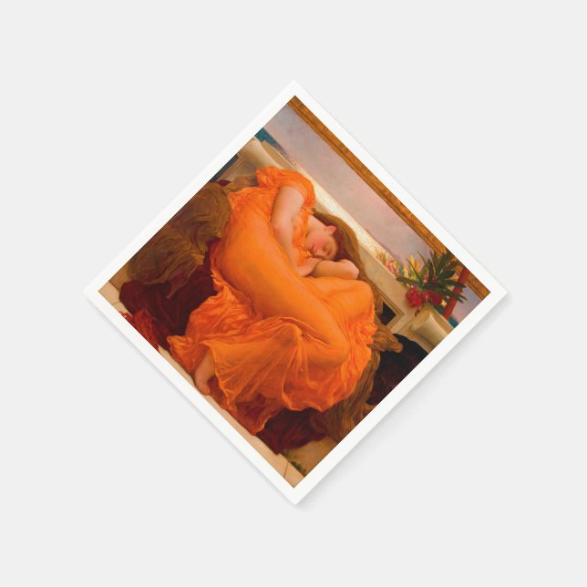 Flaming June by Lord Frederic Leighton Napkins (Corner)