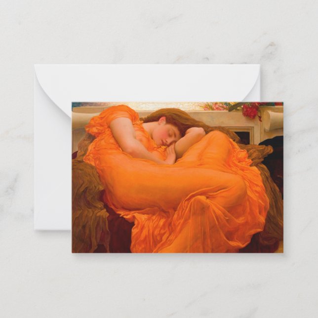 Flaming June by Lord Frederic Leighton Note Card (Front)