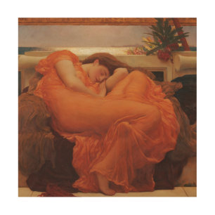 Flaming June by Lord Frederic Leighton Wood Wall Art