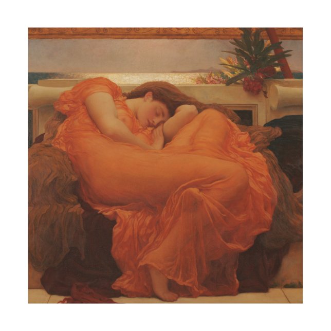 Flaming June by Lord Frederic Leighton Wood Wall Art (Front)