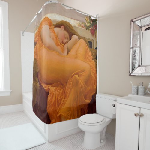 Flaming June by Sir Frederic Leighton Vintage  Shower Curtain