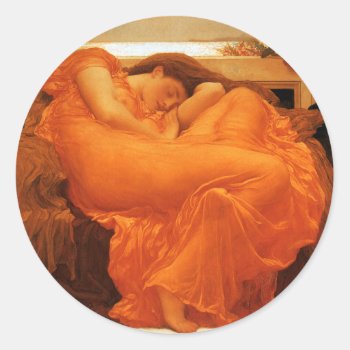 Flaming June Frederic Leighton Fine Art Classic Round Sticker by LeAnnS123 at Zazzle