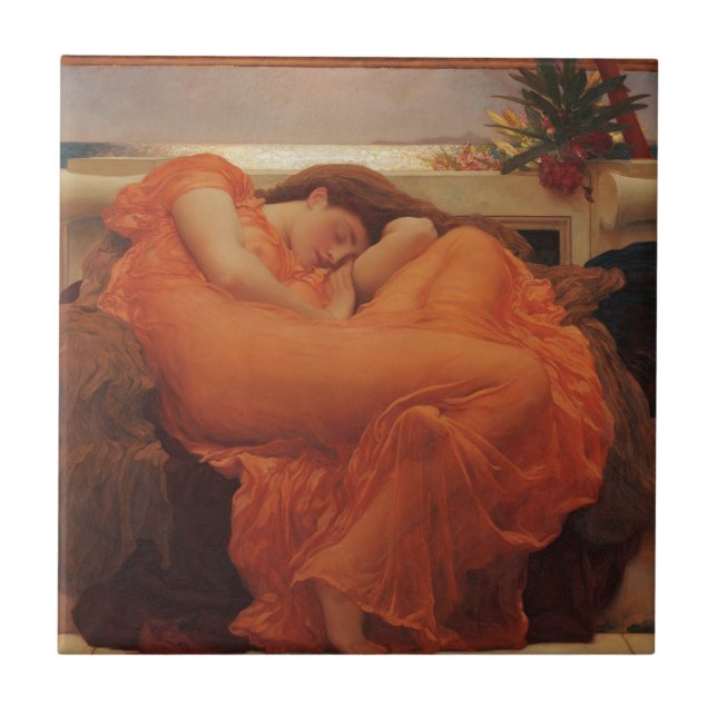 Flaming June Frederic Leighton Fine Art Print Ceramic Tile (Front)