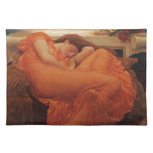 Flaming June Frederic Leighton Fine Art Print Cloth Placemat (Front)