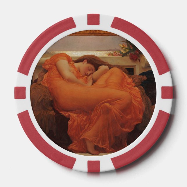 Flaming June Frederic Leighton Fine Art Print Poker Chips (Front)