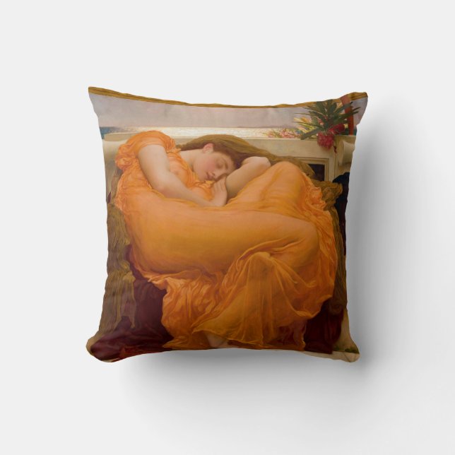 Flaming June - Frederic Lord Leighton Throw Pillow (Front)
