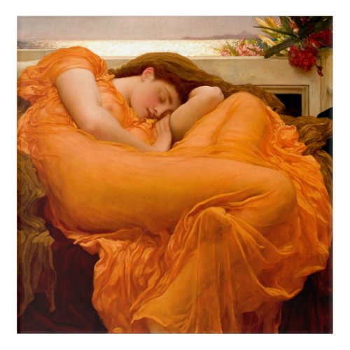 Flaming June Painting By Frederic Leighton Acrylic Print