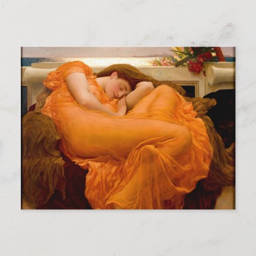 Flaming June Painting By Frederic Leighton Postcard
