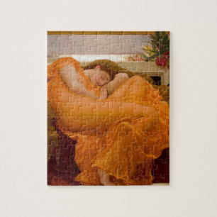 Flaming June Vintage Art Card Painting Jigsaw Puzzle