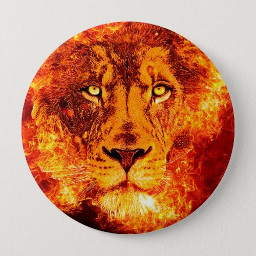 Flaming Lion Large Button