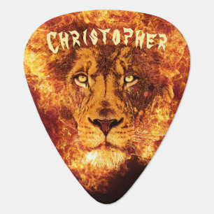 Flaming Lion Named Guitar Pick
