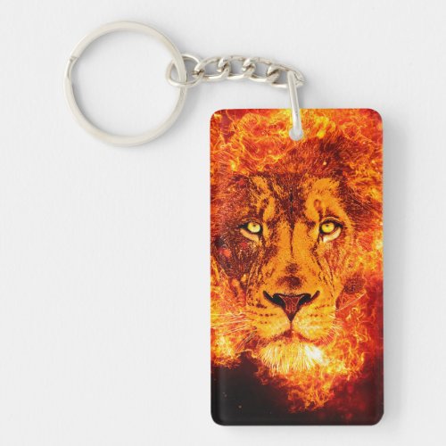 Flaming Lion of Judah Keychain