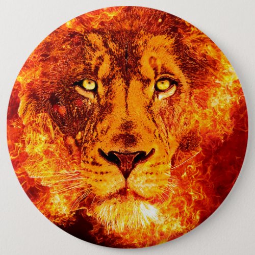 Flaming Lion of Judah Largest Button