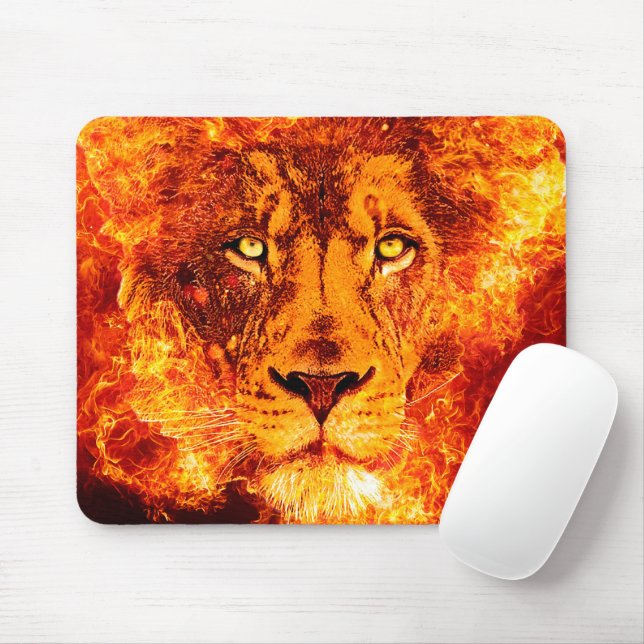 Flaming Lion of Judah Mouse Pad (With Mouse)