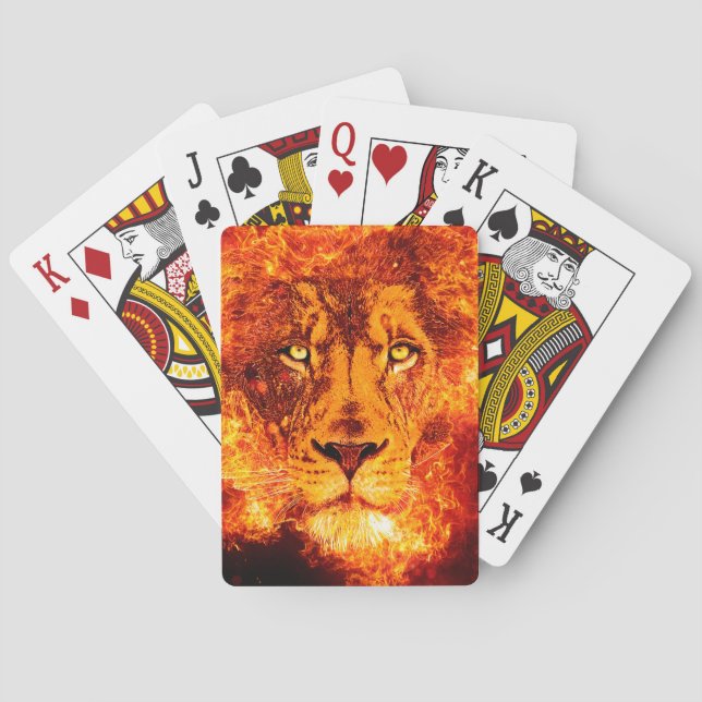 Flaming Lion of Judah Poker Cards (Back)