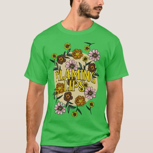 Flaming Lips Name Personalized Flower Retro Floral T_Shirt