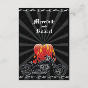 Flaming Love Biker Wedding Reply Card
